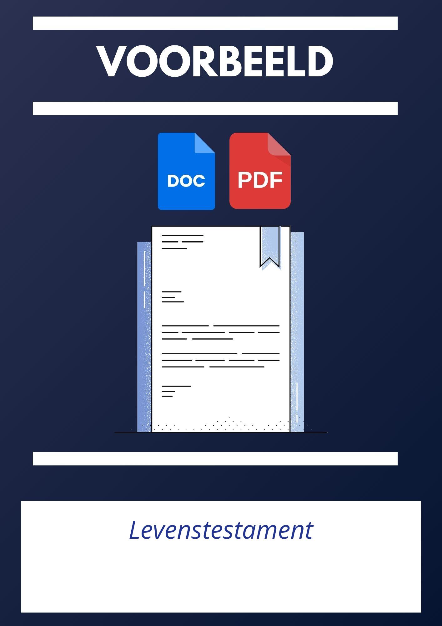 Levenstestament Voorbeeld